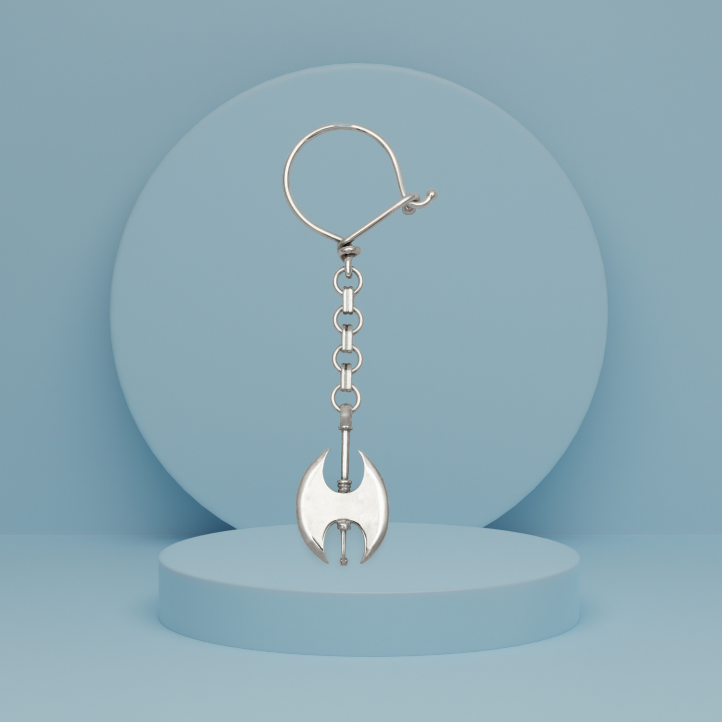 Hand Axe Keyring, silver keychain, men's gift, handmade keychain (MP-13)