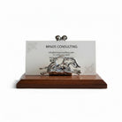 Minoan Bull leaping Desk business card holder display in sterling silver (A-25-3)