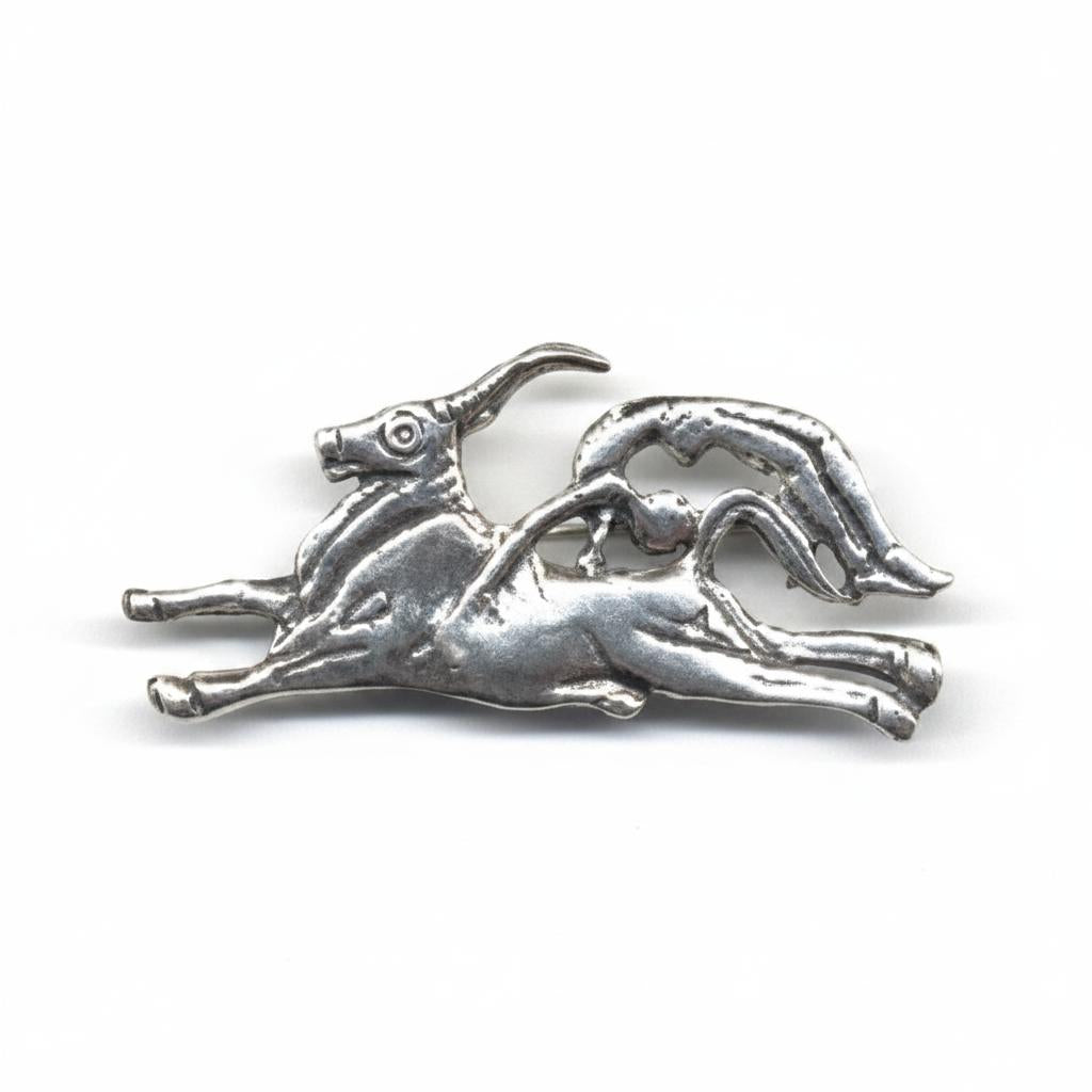 Minoan Bull leaping Sterling Silver Brooch (K-77)