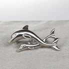 Minoan Dolphins Brooch in Sterling Silver (K-68)