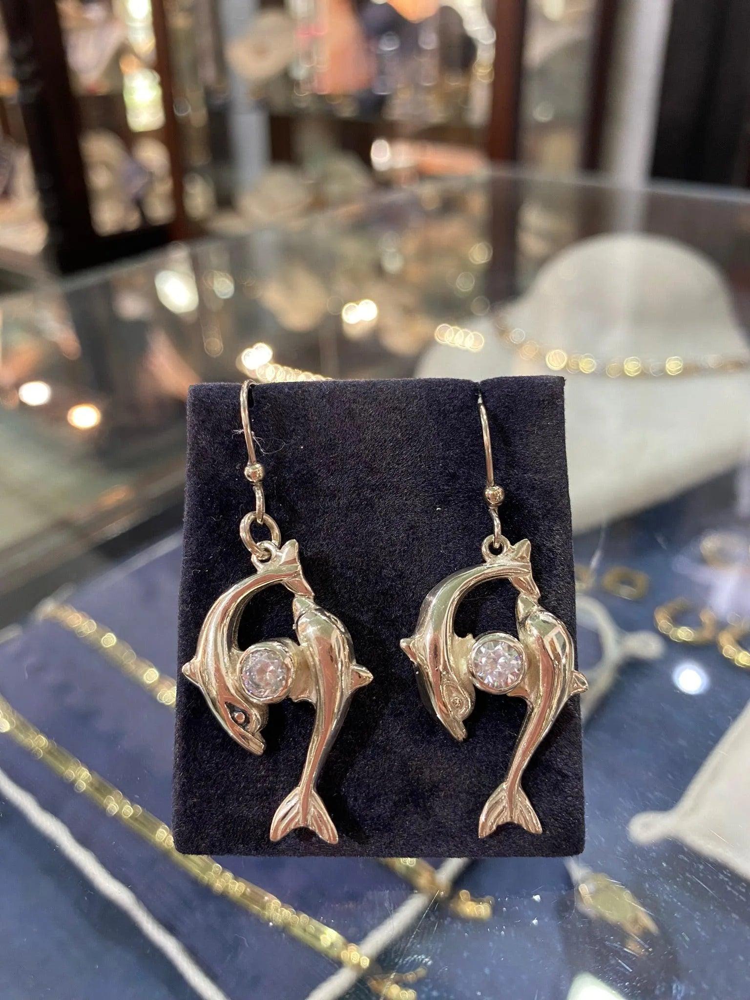 Minoan Dolphins Earrings, sterling silver earrings, Greek Jewelry, Womens Fashion (AG-02)
