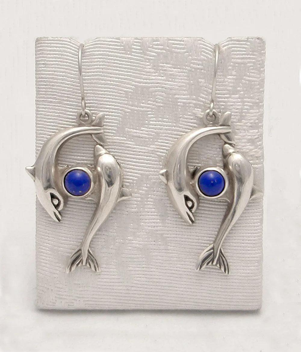 Minoan Dolphins Earrings, sterling silver earrings, Greek Jewelry, Womens Fashion (AG-02)