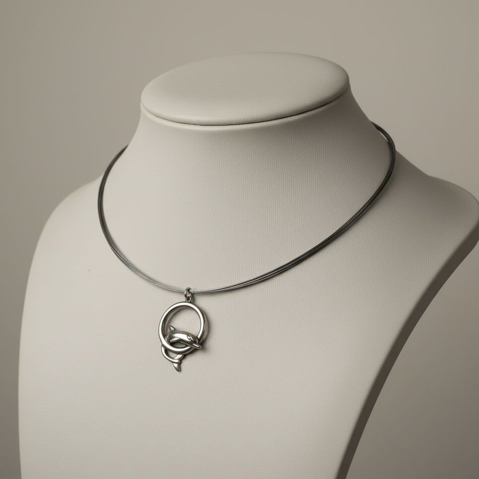 Minoan Dolphins Lapis Lazuli Sterling Silver pendant