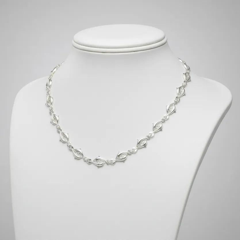 Minoan Dolphins Racing Sterling Silver Necklace (PE-13)