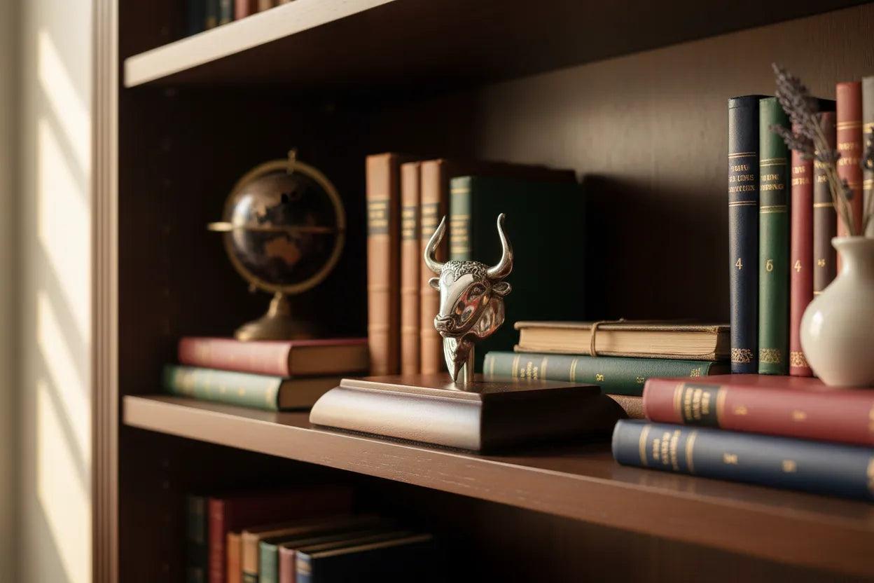 Minotaur of Knossos Figurine in sterling silver on wooden support (K-70.1)