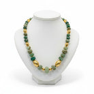 Necklace in 22k Gold with Raw Emerald stones