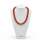 Necklace in Red Coral Gemstones and 18k gold elements