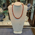 Necklace in Red Coral Gemstones and 18k gold elements