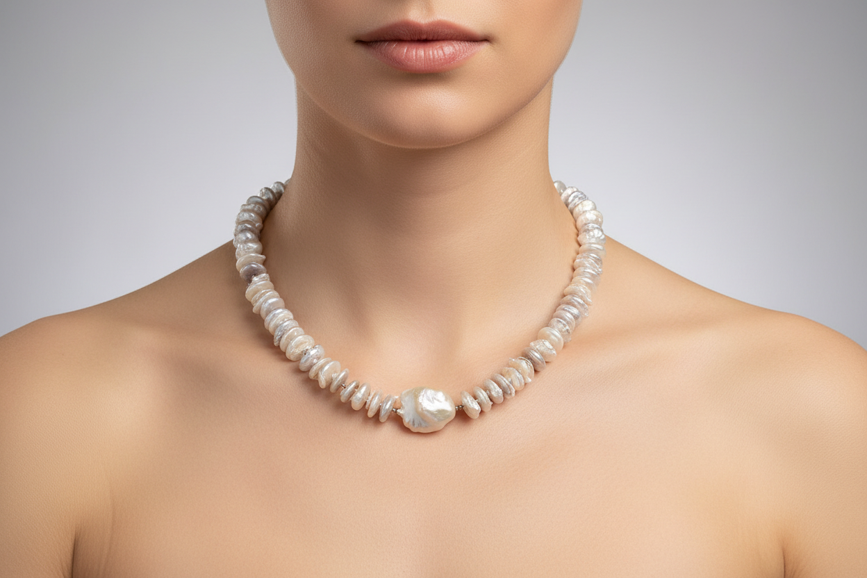 Necklace in gemstones