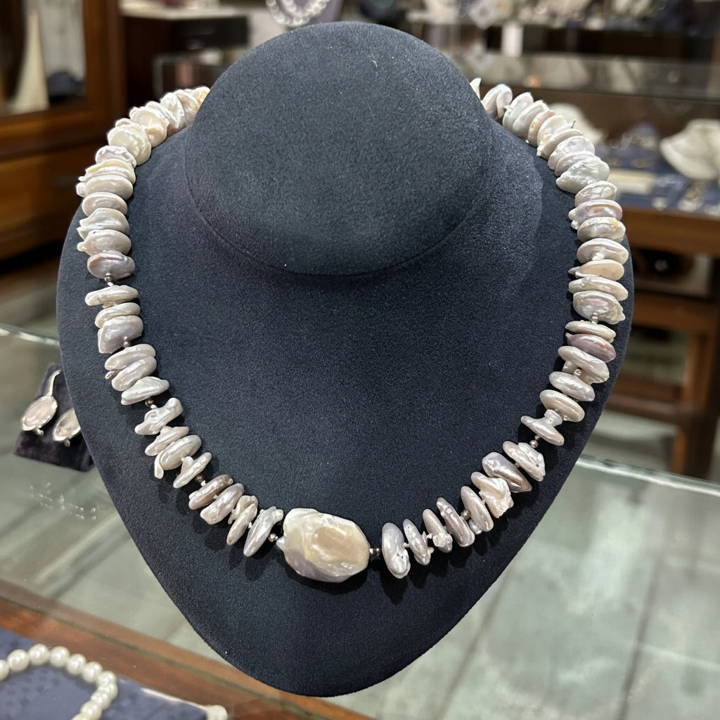 Necklace in gemstones