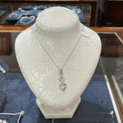 Necklace in white gold 14k, heart necklace
