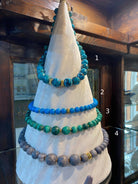 Necklace with Blue Coral (Acozi) stones and gold 18k elements