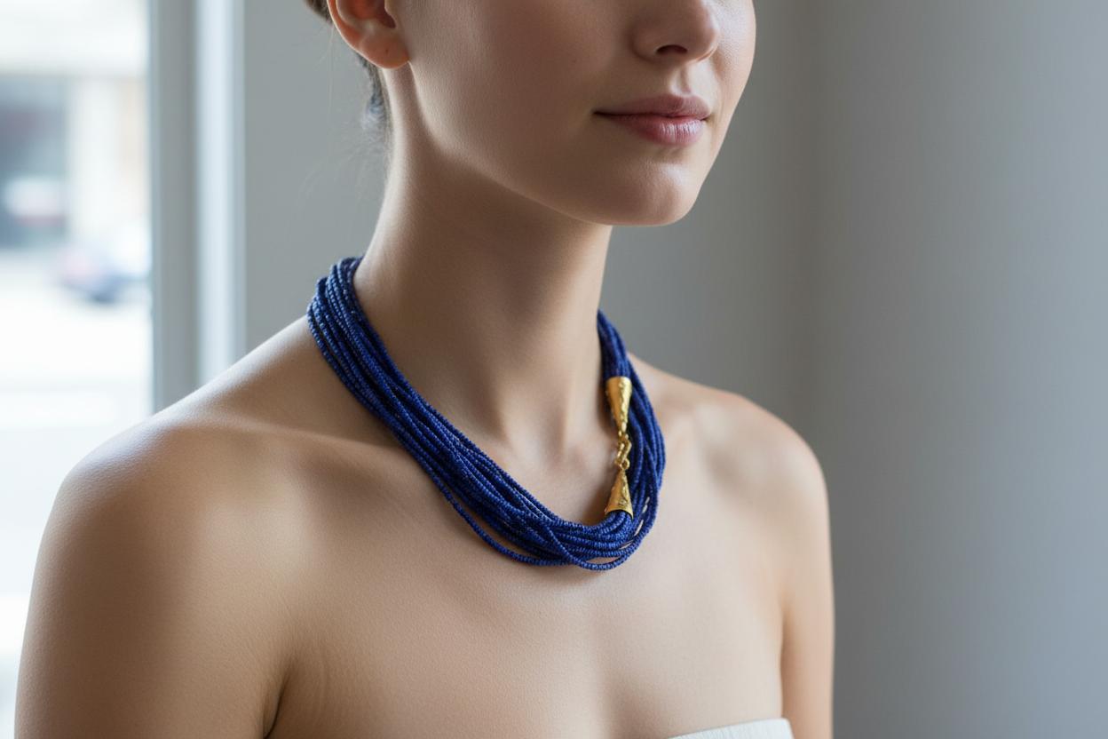 Necklace with Lapis Lazuli & Gold 18k clasp