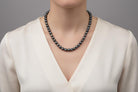 Necklace with black pearls