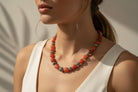 Necklace with old Carnelian stones & sterling silver elements