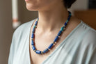 Necklace with old Lapis Lazuli & old Turquoise and sterling silver elements