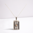 Greek Jewelry, Byzantine Sterling silver Pendant, Solid silver Pendant, Zircon Pendant (PE-79)