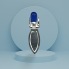 Greek Handmade Bookmark in Sterling Silver with Lapis Lazuli (PH-10)