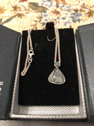 Pendant in Sterling silver with Emerald Fluorite and Aqua Marine