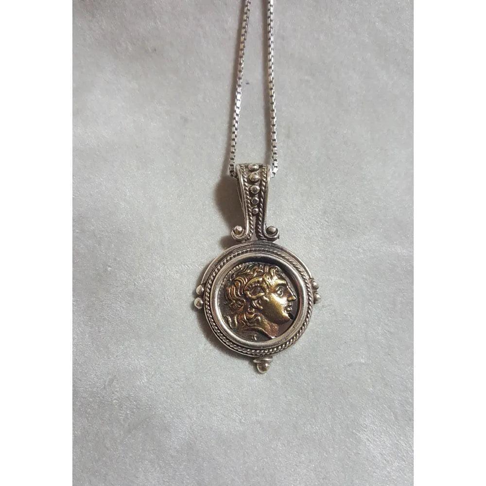 Pendant in sterling silver, Alexander the Great Coin (PE-93)