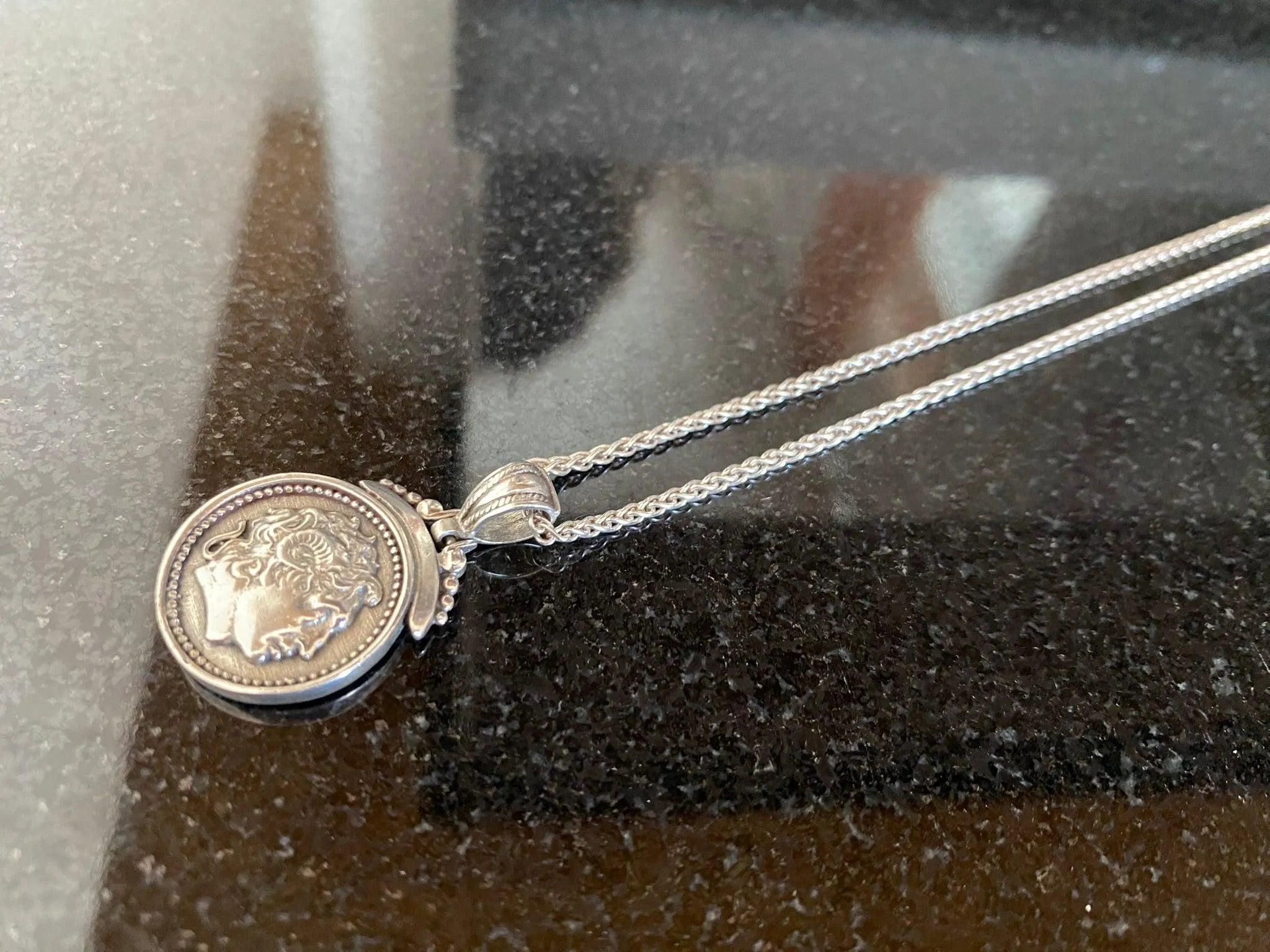 Pendant in sterling silver, Alexander the Great Coin (PE-94)