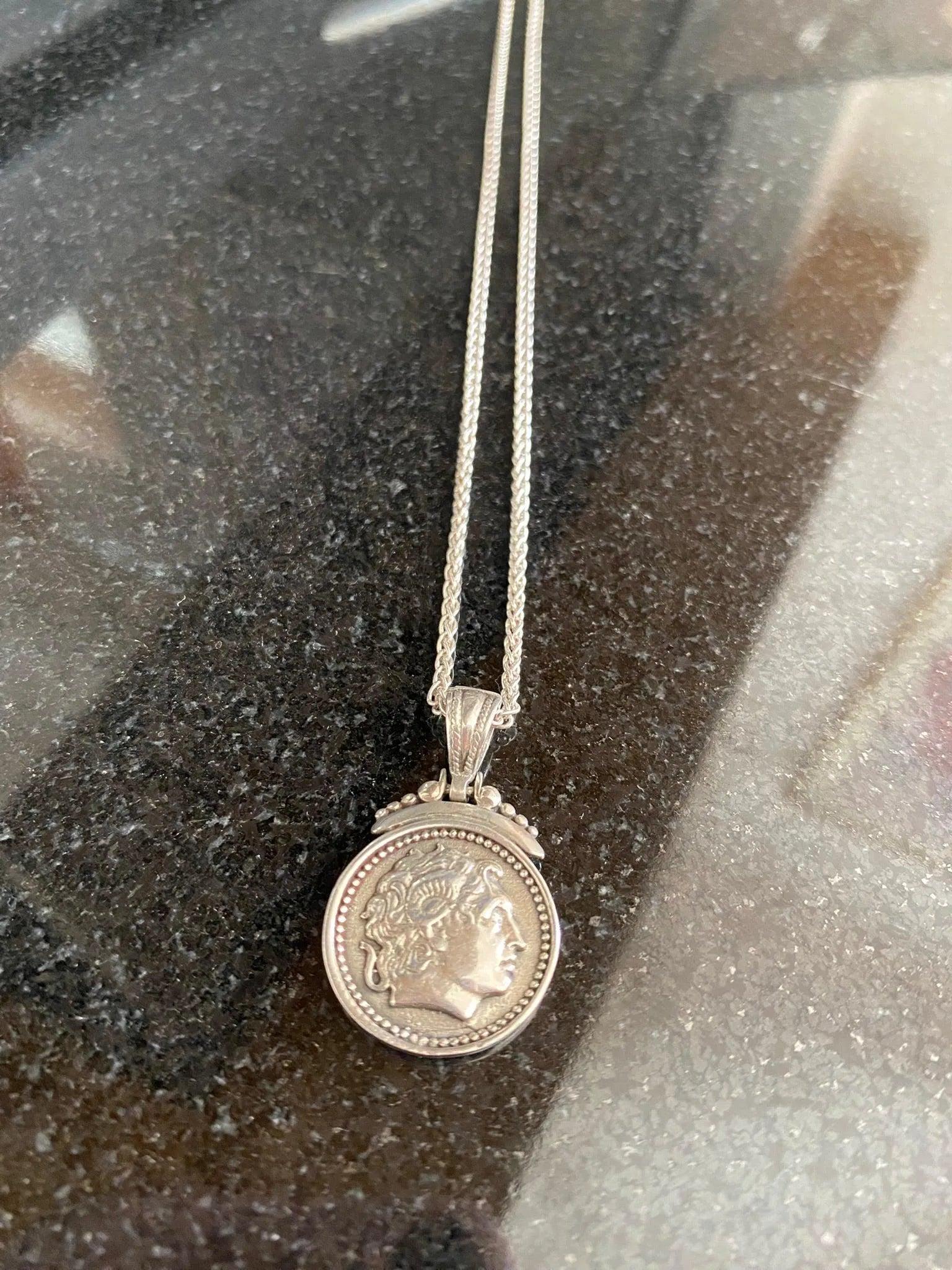 Pendant in sterling silver, Alexander the Great Coin (PE-94)