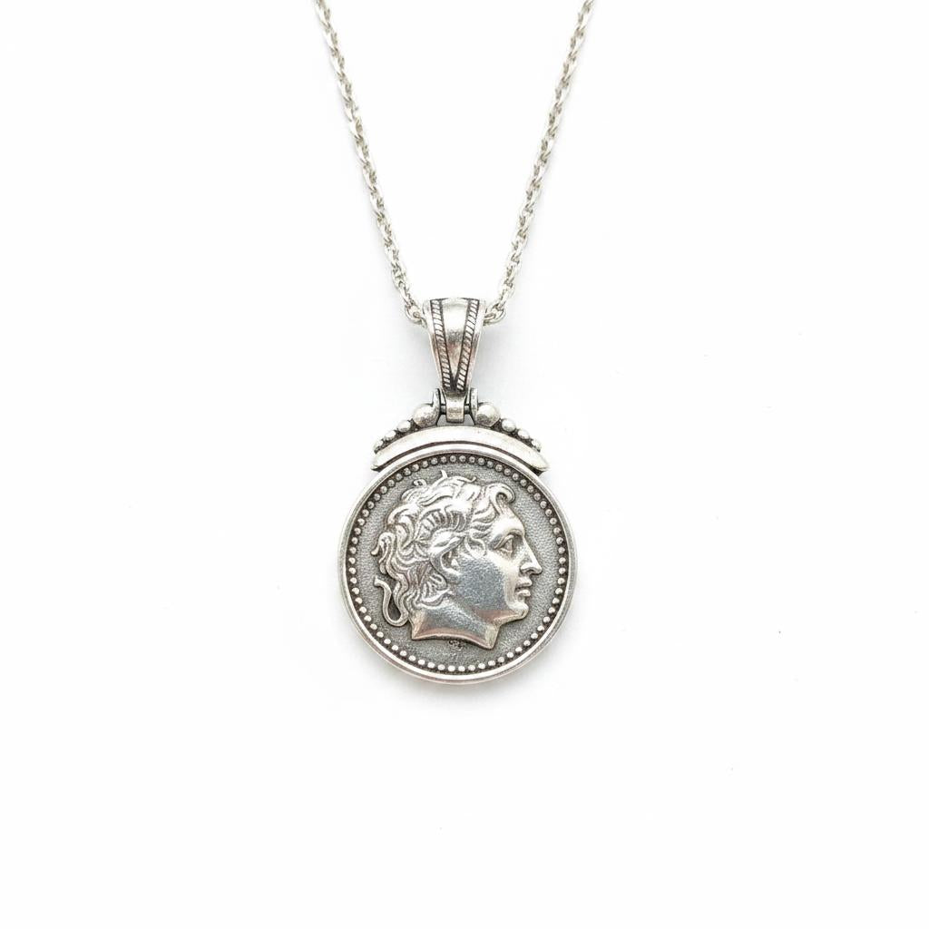 Pendant in sterling silver, Alexander the Great Coin (PE-94)