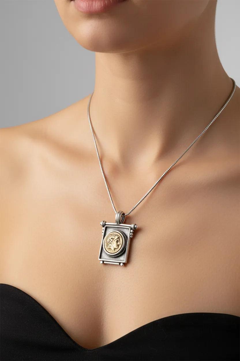 Pendant in sterling silver, Alexander the Great Coin (PE-95)