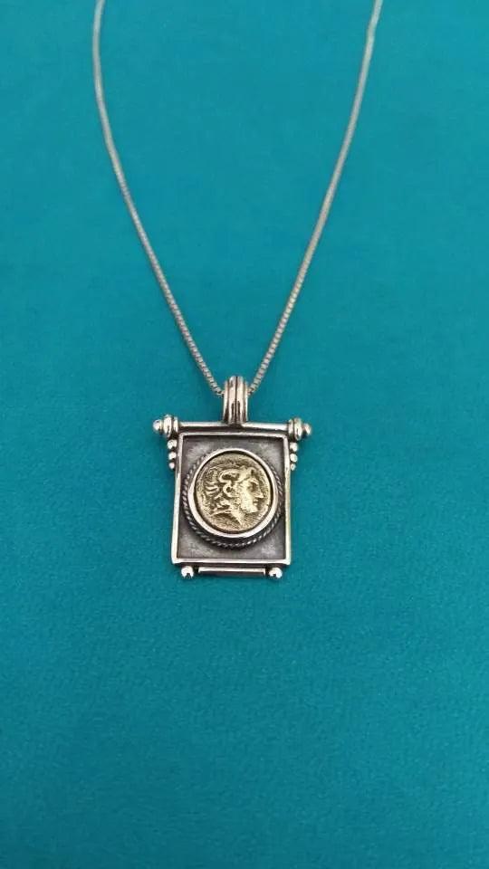 Pendant in sterling silver, Alexander the Great Coin (PE-95)
