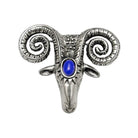 Rams head 925 silver brooch, solid silver, handmade brooch (K-88)
