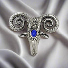 Rams head 925 silver brooch, solid silver, handmade brooch (K-88)