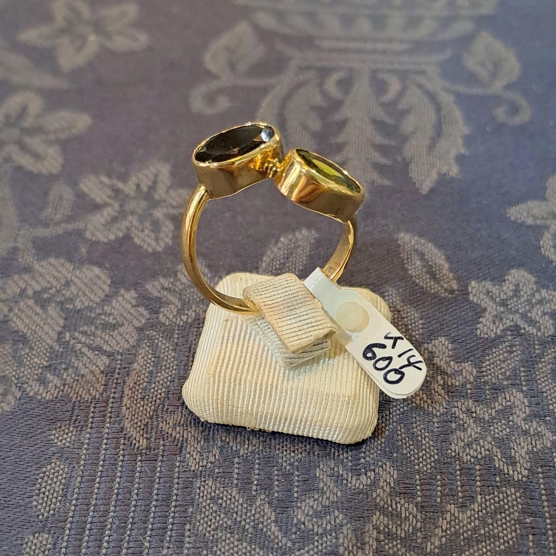 Ring in 14k gold with tourmalines (B-116)