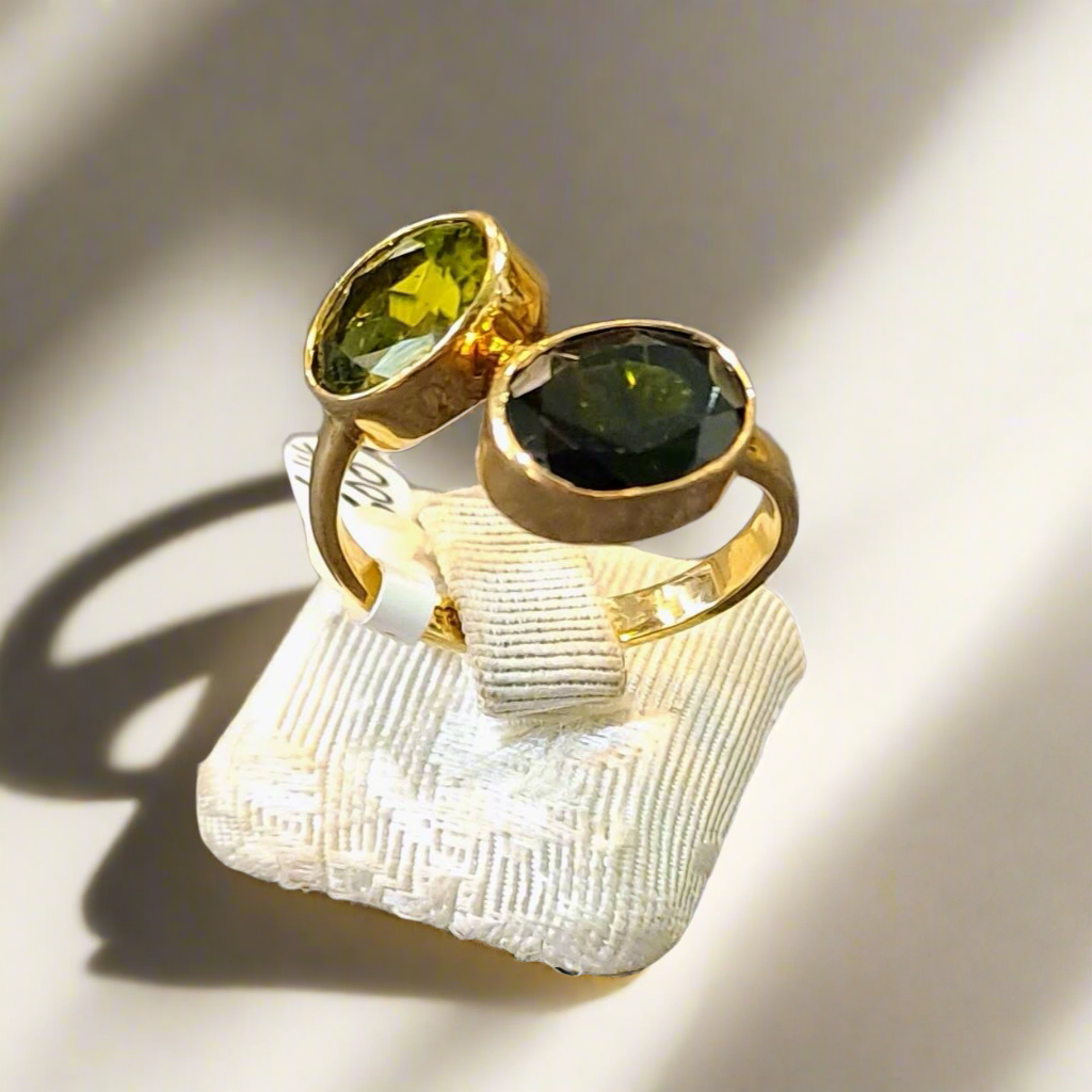 Ring in 14k gold with tourmalines (B-116)
