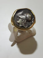 Ring in 18k Gold with Goddess Athena Coin (B-93)