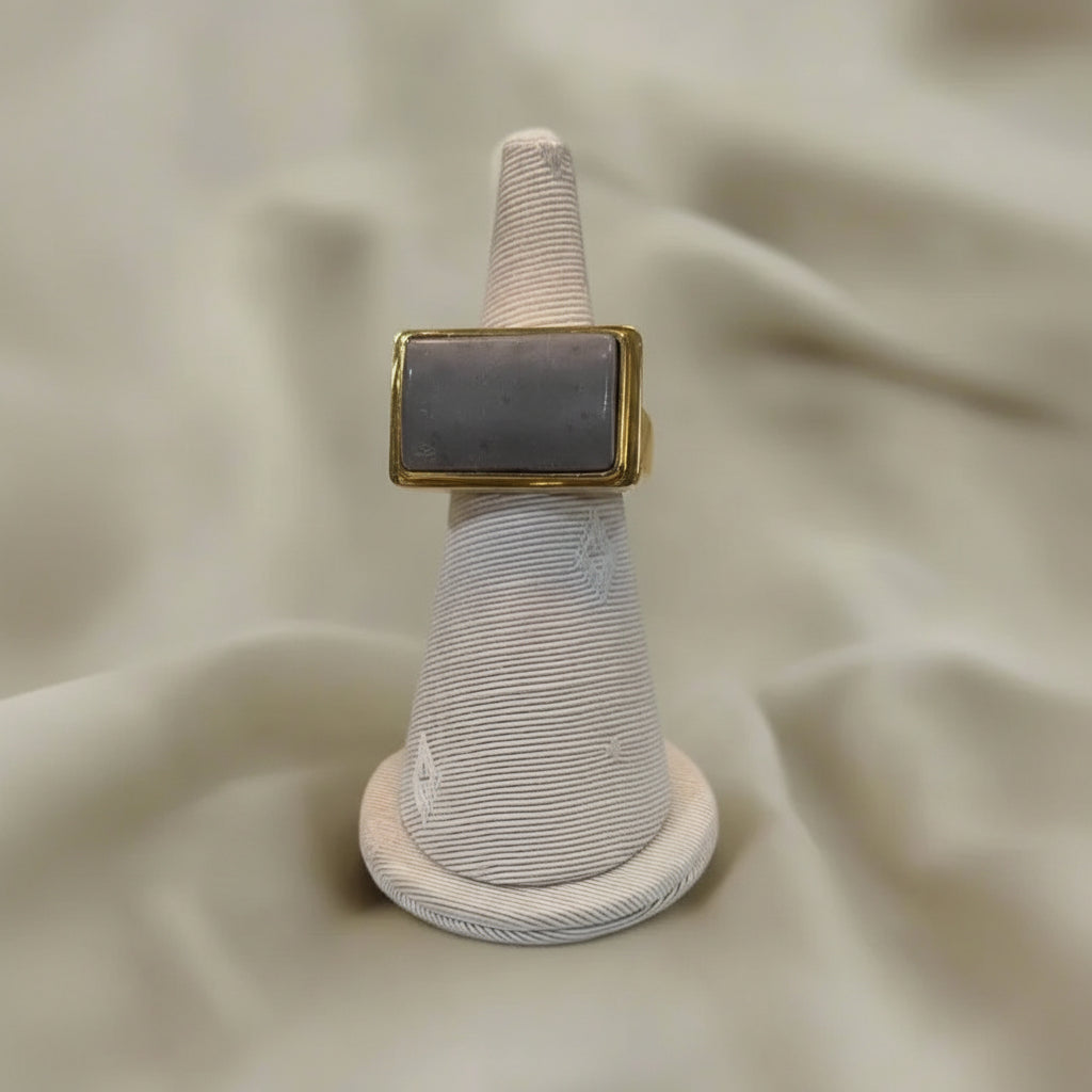 Ring in 18k Gold with a Blue Coral (Acozi) one of a kind, Fine Ring, Handmade Ring, Greek Jewelry