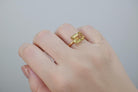 Ring in 18k Gold with a faceted citrine (B-51)