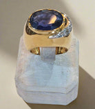 Ring in 18k gold with Iolite stone and brilliants (B-106)