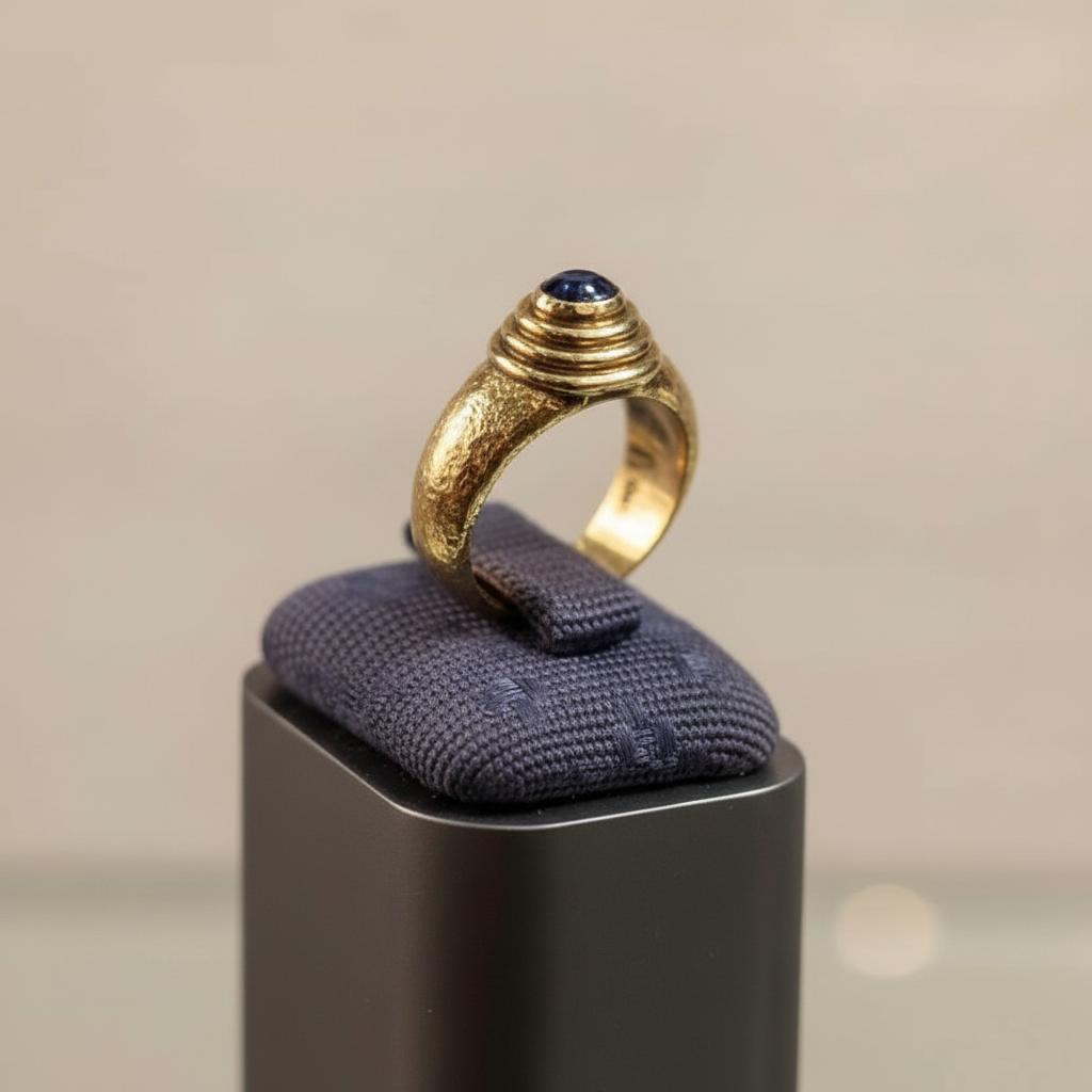 Ring in 18k gold with gemstone (B-155)