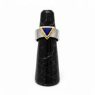 Ring in Sterling Silver with Blue Zircon and Gold 14k (DX-29)