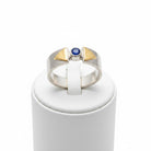 Ring in Sterling Silver with a Blue Zircon and Gold 14k (DX-33)