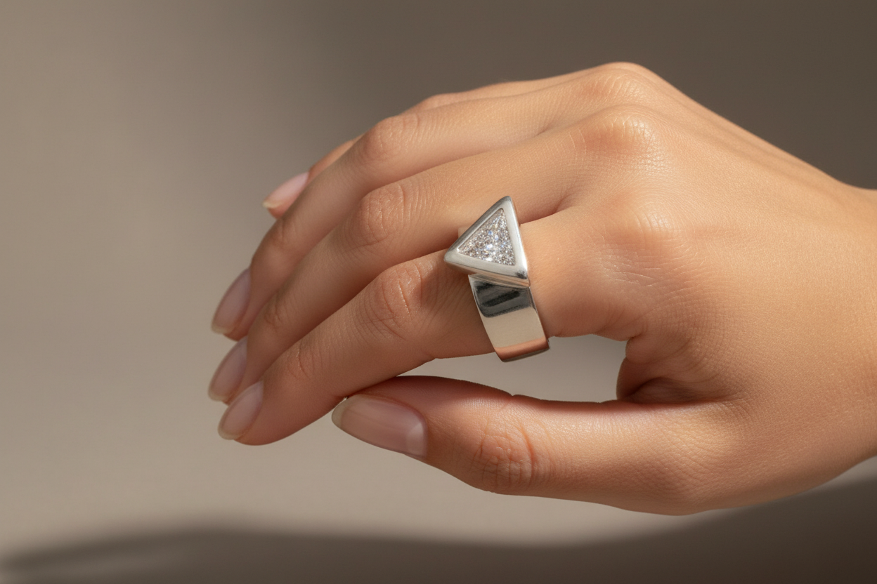 Ring in Sterling Silver with zircon