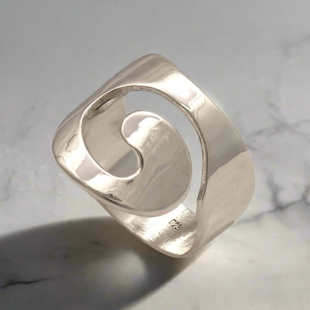 Spiral Ring, sterling silver ring, Greek ring (DT-61)