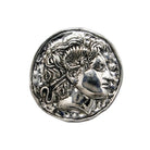 Sterling Silver Alexander the Brooch, Horned Head Diadem, Handmade Greek Jewelry (K-84)