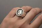 Sterling Silver Alexander the Great Coin Ring – Greek Inspired Handmade Jewelry (DT-103)