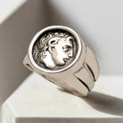 Sterling Silver Alexander the Great Coin Ring – Greek Inspired Handmade Jewelry (DT-103)