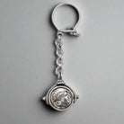 Sterling Silver Alexander the Keychain, Handmade Greek Key Ring (MP-04)