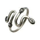Sterling Silver Coiled Snake Bangle, Minoan Greek Cuff Bracelet (B-53)