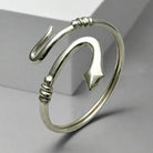 Sterling Silver Coiled Snake Bangle, Minoan Style Bracelet (B-52)
