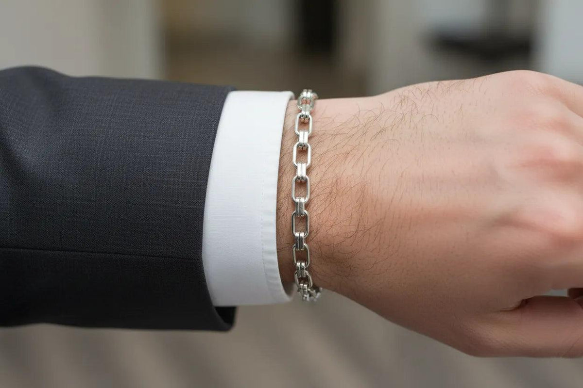 Sterling Silver Handmade Greek Chain Bracelet (B-131)