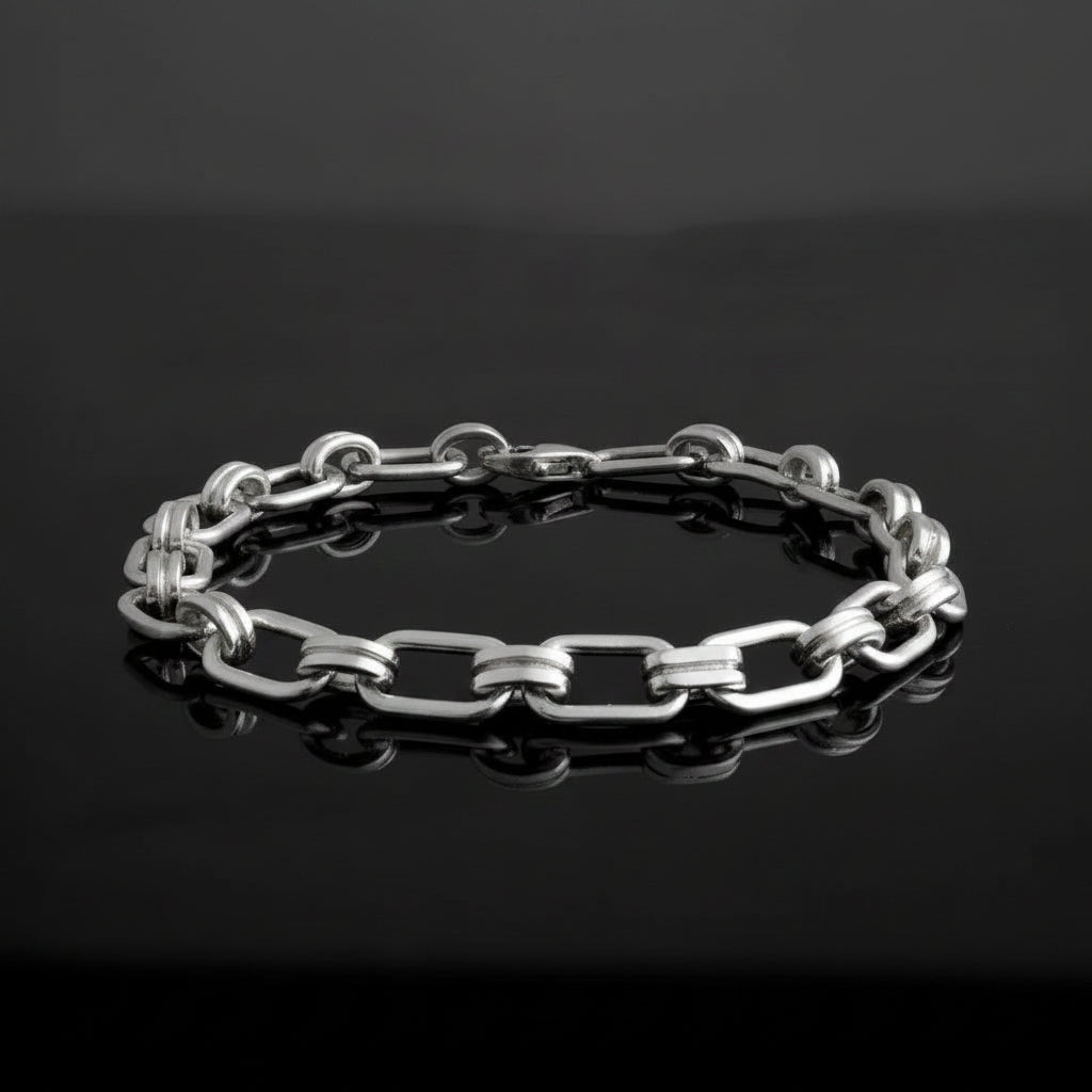 Sterling Silver Handmade Greek Chain Bracelet (B-131)